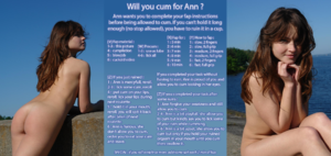 Will you cum for Ann ?