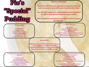 Pie’s “Special” Pudding: a nasty food play roulette