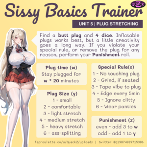 Sissy basics trainer - plug stretching