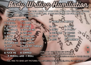 Body Writing Humiliation Roulette