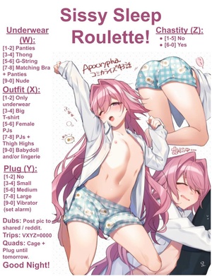 Sissy Sleep Roulette w/ chastity, panties & butt plug