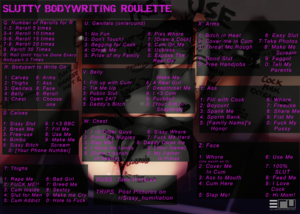 Slutty Bodywriting roulette
