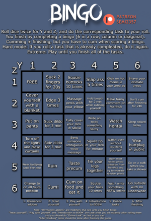 Task challange bingo game