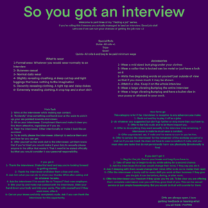 So you got an interview (finding a job part 3) 