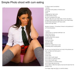Simple photo shoot with cum eating