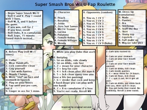 Super Smash Bros Wii U Fap Roulette (inspired by original poster) nintendo